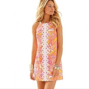 Lilly Pulitzer Annabelle Shift dress Sunshine Yellow Sea To Be Seen Size 8